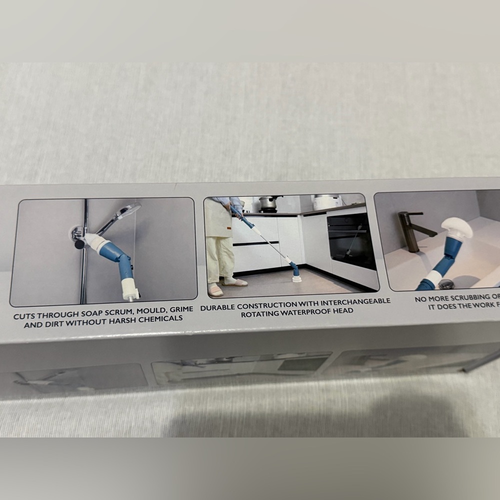 Cordless Electric Spin Scrubber - White/Blue - Picture 4 of 5